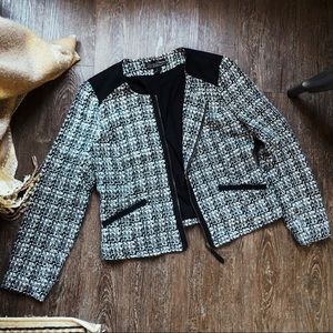 Lucky Brand tweed and suede jacket, L